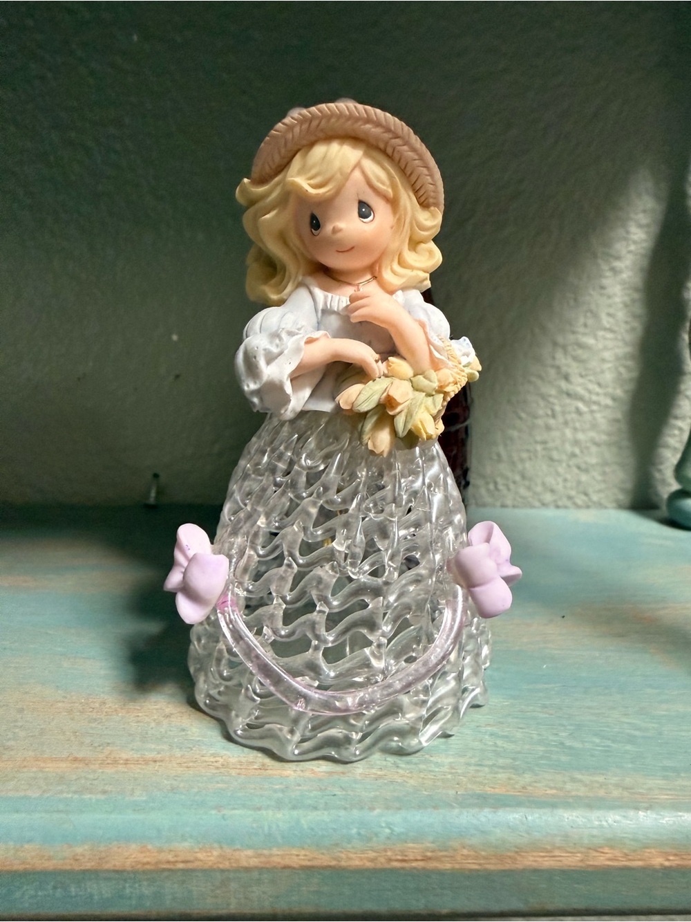 Precious moment Brand Pastel Lilac Glass Dress Girl Figurine